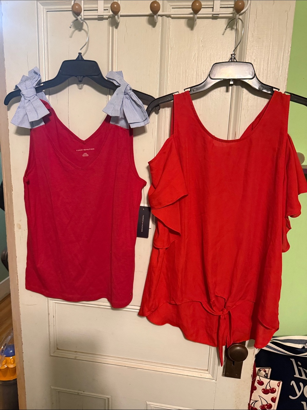 Tommy Hilfiger Red Bow-Shoulder Tank Top